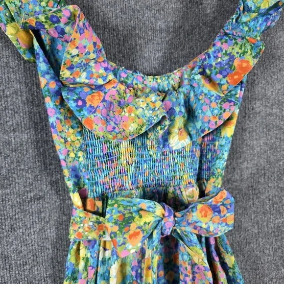 Show Me Your Mumu Alexis Midi Dress XS Painterly Petals Floral CoquetteNWOT - Picture 9 of 11